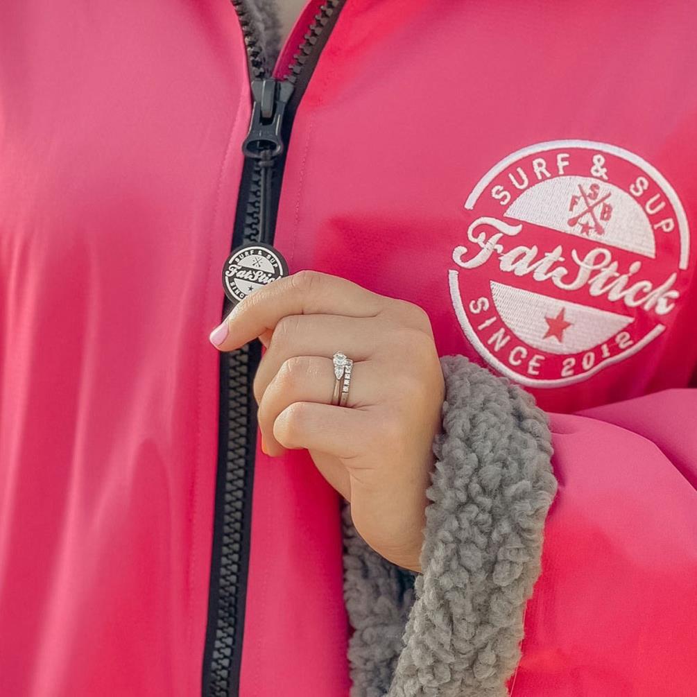 FatStick Weatherproof Fleeced Dry Changing Robe - Pink Extra Image 4